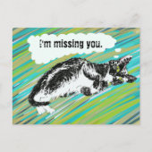 aanpasbare kattenkaart zwart-wit briefkaart (Voorkant)