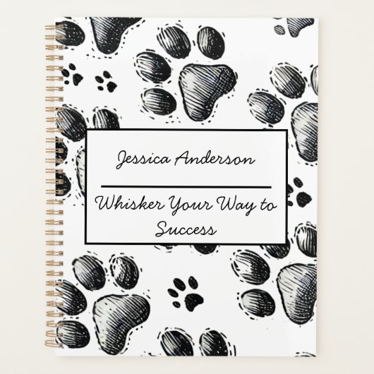 Aanpasbare Kattenliefhebber Planner met Pootafdruk (Voorkant)