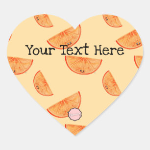 Aanpasbare Kawaii Waterverf Oranje Hart Sticker