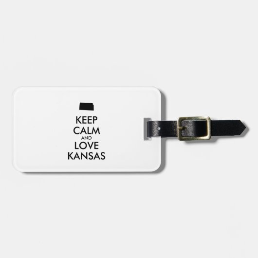 Aanpasbare KEEP CALM en HOU VAN KANSAS Bagagelabel (Voorkant horizontaal)