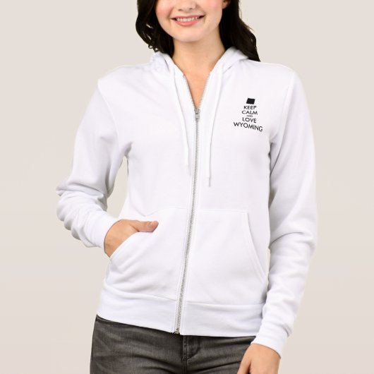 Aanpasbare KEEP CALM en HOU VAN WYOMING Hoodie (Voorkant)