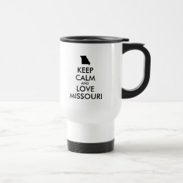 Aanpasbare KEEP CALM en LIEFDE MISSOURI Reisbeker