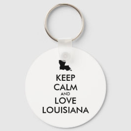 Aanpasbare KEEP CALM en LIEFDE VOOR LOUISIANA Sleutelhanger