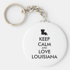 Aanpasbare KEEP CALM en LIEFDE VOOR LOUISIANA Sleutelhanger