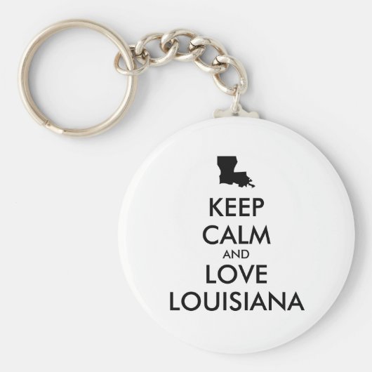 Aanpasbare KEEP CALM en LIEFDE VOOR LOUISIANA Sleutelhanger