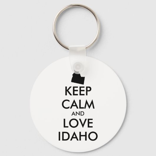 Aanpasbare KEEP CALM en LOVE IDAHO Sleutelhanger (Voorkant)