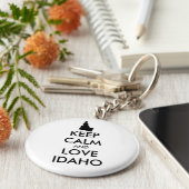 Aanpasbare KEEP CALM en LOVE IDAHO Sleutelhanger (Zijkant)