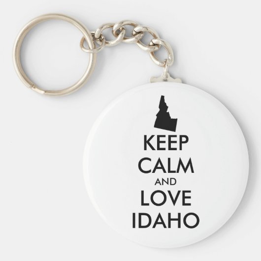 Aanpasbare KEEP CALM en LOVE IDAHO Sleutelhanger (Voorkant)