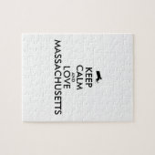 Aanpasbare KEEP CALM en LOVE MASSACHUSETTS Legpuzzel (Horizontaal)