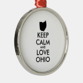 Aanpasbare KEEP CALM en LOVE OHIO Metalen Ornament (Rechts)