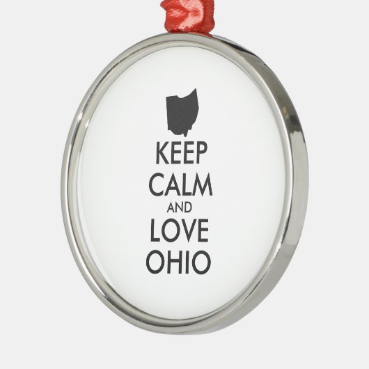 Aanpasbare KEEP CALM en LOVE OHIO Metalen Ornament (Links)