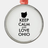 Aanpasbare KEEP CALM en LOVE OHIO Metalen Ornament (Voorkant)