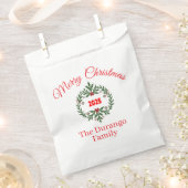Aanpasbare Kerst Florale Krans Bedankzakje (Geknipt)