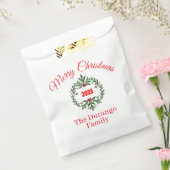 Aanpasbare Kerst Florale Krans Bedankzakje (Gezegeld)