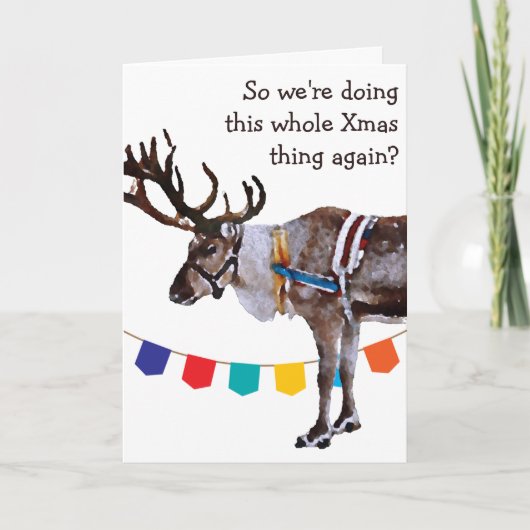 AANPASBARE KERST IJZEREN REN HERTEN KAART (Voorkant)