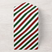 Aanpasbare Kerst Strepen All In One Uitnodiging (Buitenkant)