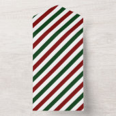 Aanpasbare Kerst Strepen All In One Uitnodiging (Binnen)