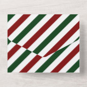 Aanpasbare Kerst Strepen All In One Uitnodiging (Achterkant)