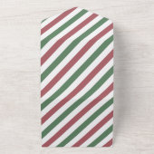 Aanpasbare Kerst Strepen All In One Uitnodiging (Buitenkant)