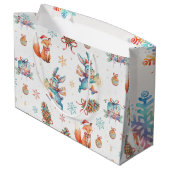 Aanpasbare Kerst Waterverf Bosdieren Groot Cadeauzakje (Achterkant Gekanteld)