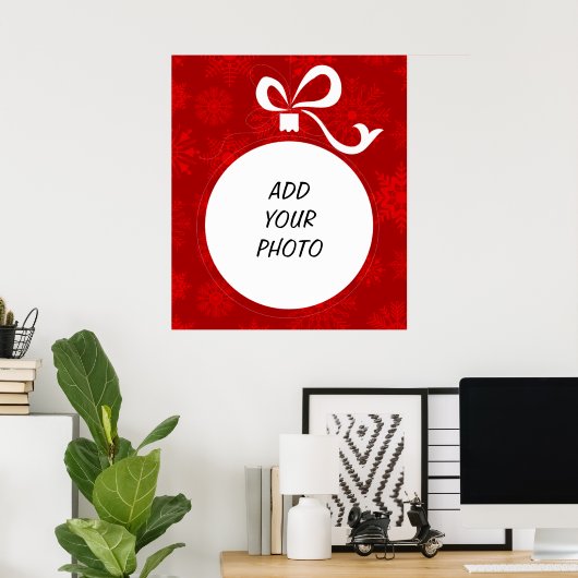 Aanpasbare Kerstbal Frame Poster (Thuiskantoor)