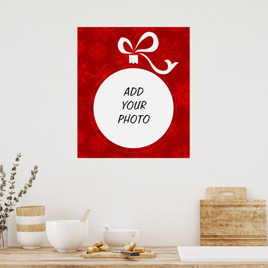 Aanpasbare Kerstbal Frame Poster (Keuken)