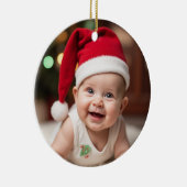 Aanpasbare Kerstboom en baby's eerste kerstfeest Keramisch Ornament (Rechts)