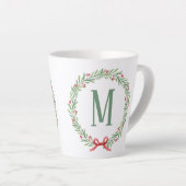 Aanpasbare Kerstbrief en Cadeau Stickers  Latte Mok (Rechterhoek)