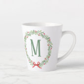 Aanpasbare Kerstbrief en Cadeau Stickers  Latte Mok (Rechts)