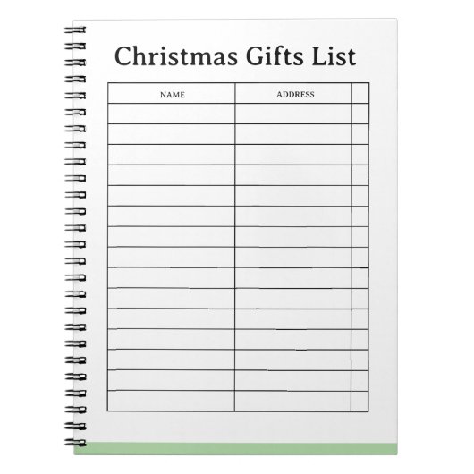 Aanpasbare Kerstcadeau Lijstblok Notitieboek (Voorkant)