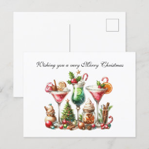 Aanpasbare Kerstcocktail Festive Feestdagenkaart