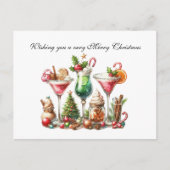 Aanpasbare Kerstcocktail Festive Feestdagenkaart (Voorkant)