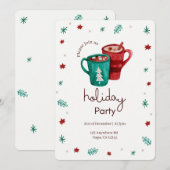 Aanpasbare Kerstfeest Hot Coco Sneeuwvlokken Kaart (Voorkant / Achterkant)