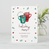Aanpasbare Kerstfeest Hot Coco Sneeuwvlokken Kaart (Staand voorkant)