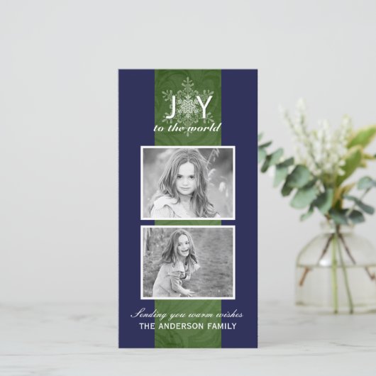 Aanpasbare kerstfoto's kaarten (Staand voorkant)