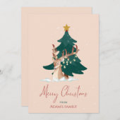 Aanpasbare Kersthert Feestdagenkaart (Voorkant / Achterkant)