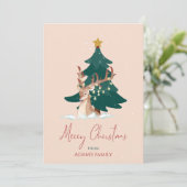 Aanpasbare Kersthert Feestdagenkaart (Staand voorkant)