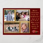 Aanpasbare kerstkaart folie feestdagenkaart (Voorkant)