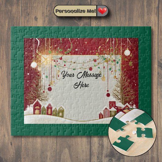 Aanpasbare kerstkaart legpuzzel