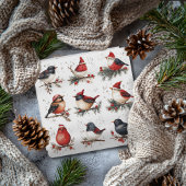 Aanpasbare kerstkaart met aquarel vogels
