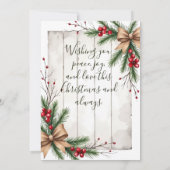 Aanpasbare kerstkaart met dennenaccenten (Achterkant)