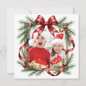 Aanpasbare kerstkaart met dennenframe (Voorkant)