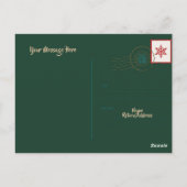 Aanpasbare kerstkaart met gouden bomen briefkaart (Achterkant)