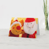 AANPASBARE KERSTKAART VAN SANTA MET RUDOLPH KAART (Voorkant)