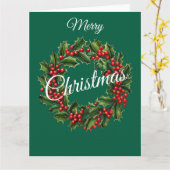 aanpasbare kerstkrans kaart (Gele Bloem)