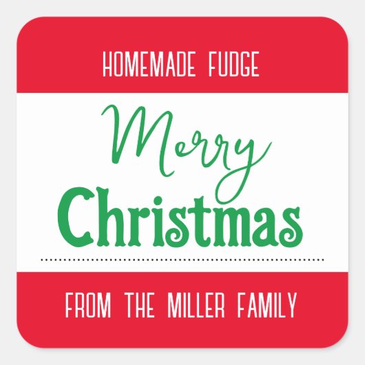 Aanpasbare Kerstlabel HM001_22sqv3 Vierkante Sticker (Voorkant)