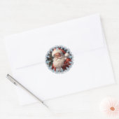 Aanpasbare Kerstman Prettig Kerstfeest Ronde Sticker (Envelop)