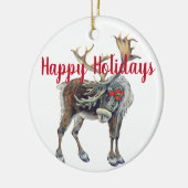 Aanpasbare Kerstmis Eland Keramisch Ornament (Links)