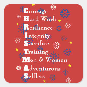 Aanpasbare Kerstmis Militaire Vierkante Sticker