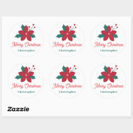 Aanpasbare Kerstmis Vrolijk Kerstfeest Ronde Sticker